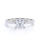 thumbnail image 2 of JeenMata Anillo de Bodas de Moissanita de Corte Princesa de 1 Quilate, Banda Pavé, Moissanita Redonda Engastada Al Ras, Banda Fina en Oro Blanco de 18 K sobre Plata, 2 of 6