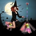 thumbnail image 1 of Disfraz de bruja voladora de escoba de Halloween, luz cálida, rojo, 1 of 3