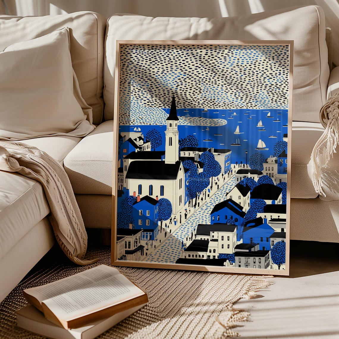 Burlington Vermont Modern Travel Poster For Scenic New England City Decor