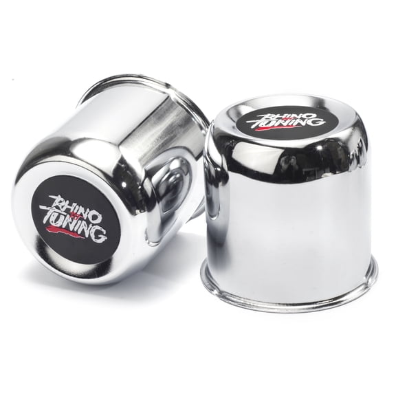 RhinoTuning 2.91" Hub Mirror Chrome Plated Carbon Steel Push Through Hub Center Caps For Truck Trailer Wheel Rims Push Thru Steel 2Pcs
