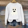 thumbnail image 5 of Women's Pumpkin Sweatshirts Color Block Fall Halloween Hoodie Lightweight Long Sleeve Pullover Tops Purple, 5XL, 5 of 6