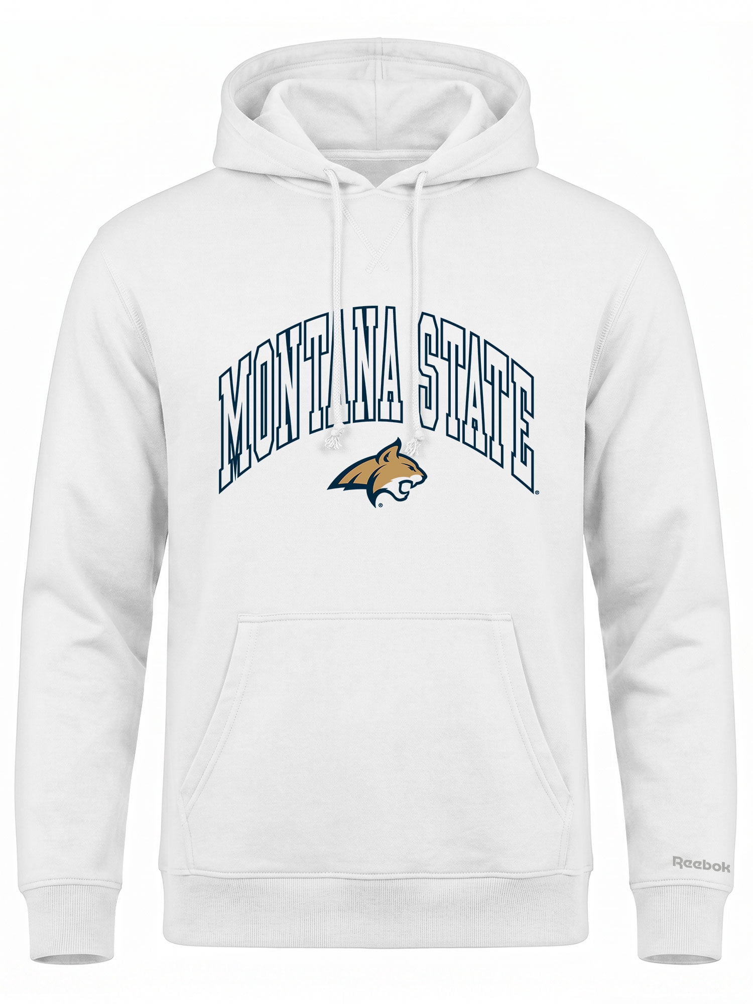 Montana State Bobcats Reebok Mens White Hooded Sweatshirt