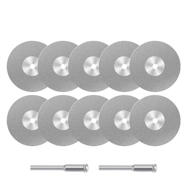 10pcs Mini Diamond Cutting Disc Set for Rotary Accessories Circular Saw Blades Grinding Wheels Disk with Mandrel Power Tool