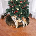thumbnail image 2 of FMSHPON Watercolors Wolf Xmas Christmas Tree Skirt Stand Mat for Holiday Party Decoration Indoor Outdoor 48 inches, 2 of 3