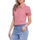 thumbnail image 4 of INSPIRAR CHIC Blusas de Algodón con Cuello Peter Pan y Botones Vintage para Mujeres en Rosa Oscuro Talla M, 4 of 6