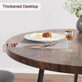 thumbnail image 5 of Small Round Dining Table Set for 2, Wood Marbled Tabletop with Steel Frame, Modern Dinette with Chairs for Kitchen Breakfast Nook Living Room, Retro Brown, 5 of 8