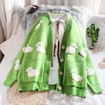 thumbnail image 6 of Womens Long Sleeves Open Front Cute Sheep Knitted Sweater Cardigan Coat Outwear with Pockets Button Down Knitwear for Ja, 6 of 8