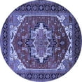 thumbnail image 1 of Ahgly Company Machine Washable Indoor Round Persian Blue Traditional Area Rugs, 6' Round, 1 of 4