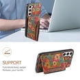 thumbnail image 4 of for Samsung Galaxy S23 Plus Luxury Premium PU Leather + TPU Case with 3 Card Slots, Kickstand Back Case Floral Pattern Skin-Friendly Shock-resistance Cover for Samsung Galaxy S23 Plus, Spring, 4 of 6