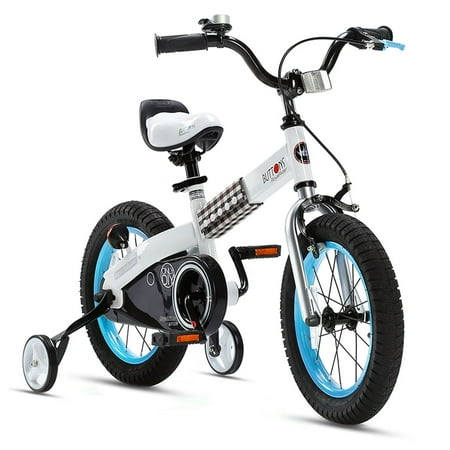 RoyalBaby Buttons 16 Kids Bike with Kickstand Training Wheels Blue