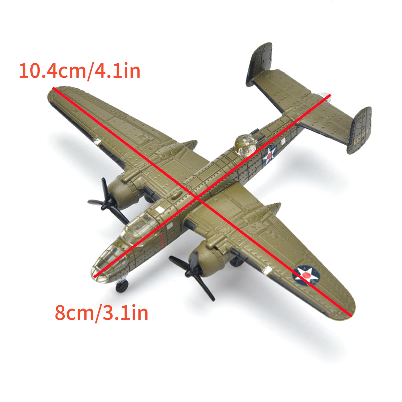 APPLAYERR US B-25 Mitchell Bomber WWII Model Plane 1 200 Scale Alloy Collectible 3.1” Decor Aircraft Lover Gift
