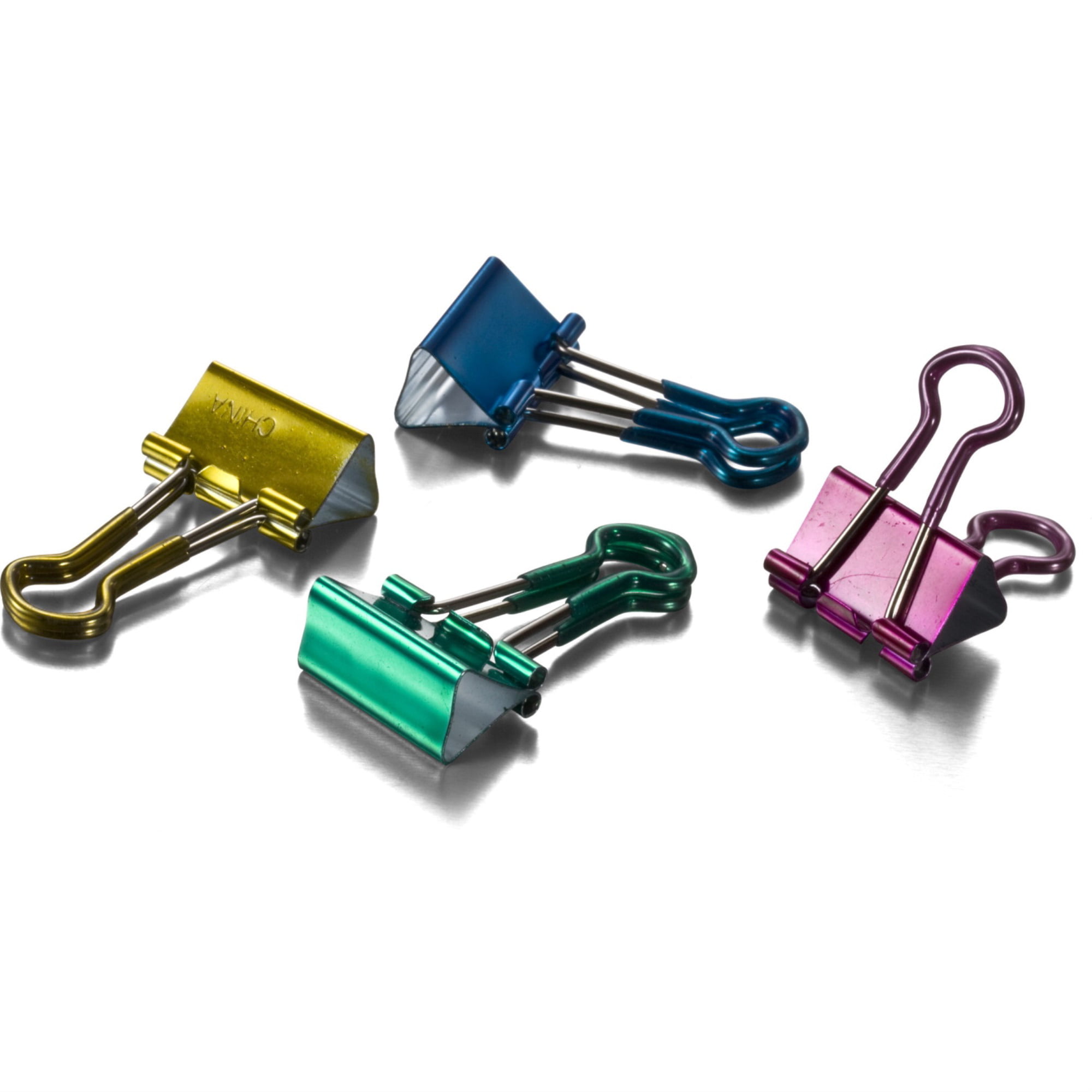Pack of 6 Metallic Large Officemate Easy Grip Binder Clips 