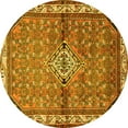 thumbnail image 1 of Ahgly Company Indoor Round Persian Yellow Traditional Area Rugs, 6' Round, 1 of 4