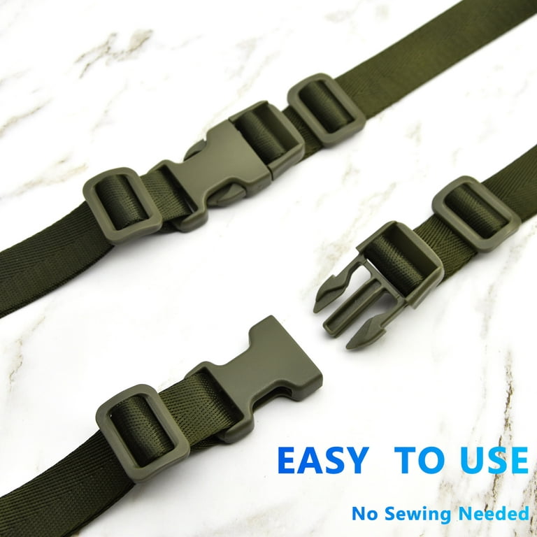 Buckle Straps 1 Inch Nylon Webbing Straps 9.8 Yards with Plastic Buckles  Clips Quick Release Adjustable 6 Pcs + Cam Safety Buckles 6 Pcs + Tri-Glide