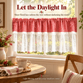 thumbnail image 6 of Plaid Lace Cafe Curtain, Short Window Valance with Bow Detail and Soft, Decorative Tier Valance for Kitchen Sink, for Kitchen Sink, Utility Room and Bathroom, Red, 9.84 x 8.66 x 1.18 in, 1 Piece, 6 of 10