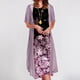thumbnail image 1 of ICHUANYI Clearance Women Casual Floral Print Sleeveles Dress Solid Chiffon Two-Piece Set(Pink, L) ICHUANYI WER2023080705117, 1 of 5