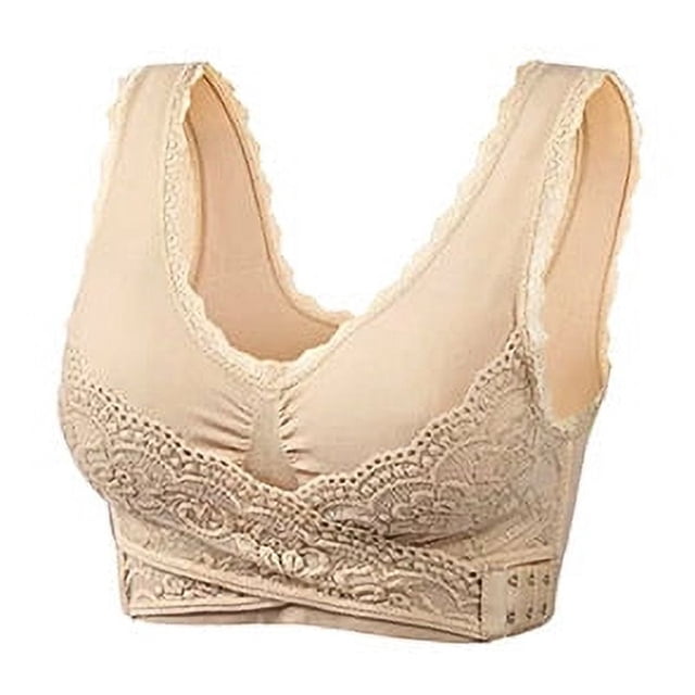 Sujetador deportivo push up de mujer con parte delantera ajustable y escote en V