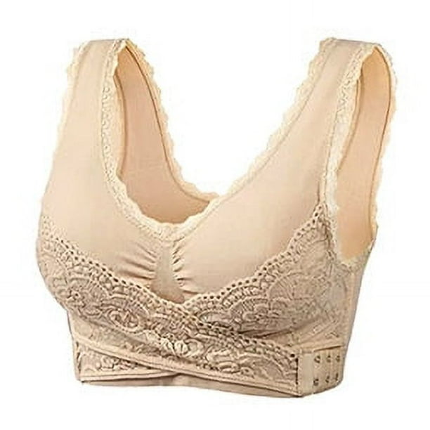 Sujetador deportivo push up de mujer con parte delantera ajustable y escote en V