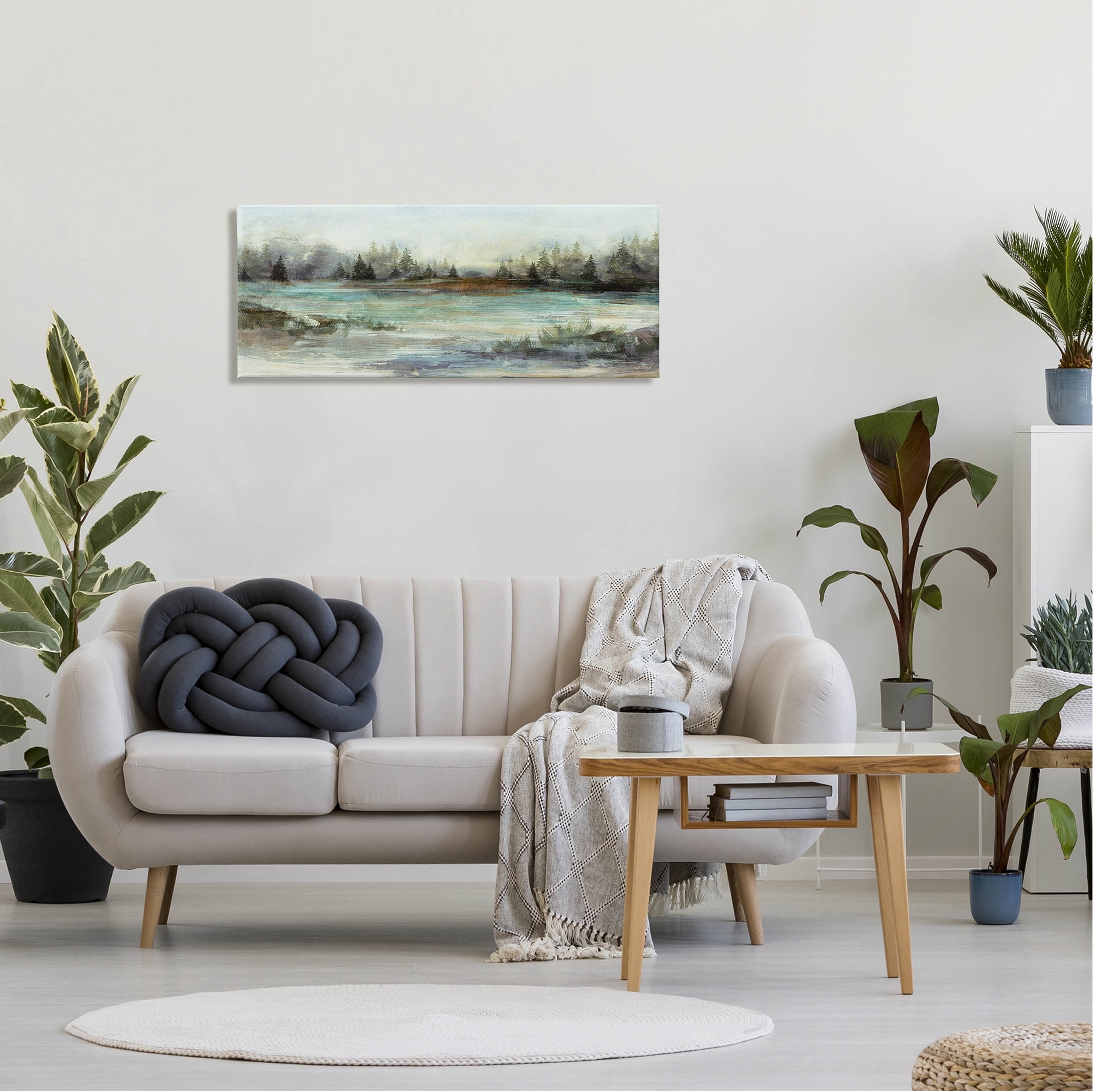 Stupell Industries Woodland Nature Pond Landscape Painting Gallery Wrapped Canvas Print Wall Art, Design by Nina Blue