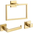 thumbnail image 1 of Bathroom Accessory Set Brushed Gold Towel Ring Set Stainless Steel Toilet Paper Holder Towel Ring Robe Hook Wall Mount, 1 of 6