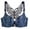 Blue, variant on Bras for Women No Underwire Leopard Print Front Closure Buckle Gathered Traceless Bras Underwear Back Butterfly Pattern Hollow Out Lace Suspender Bras
