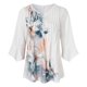 thumbnail image 2 of Gibobby Blusa Sexy Cuello en V Camiseta manga corta con cuello en V y estampado floral informal para mujer(Blanco,XL), 2 of 5