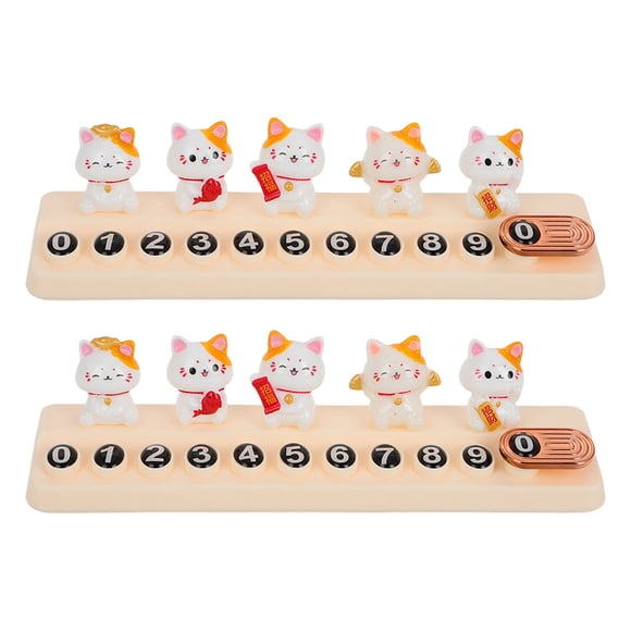 2pcs Cat Auto Temporary Parking Number Plate Car Moving Numbers Plate Dashboard Phone Number Plate Cute Vehicle Parking Number Plate