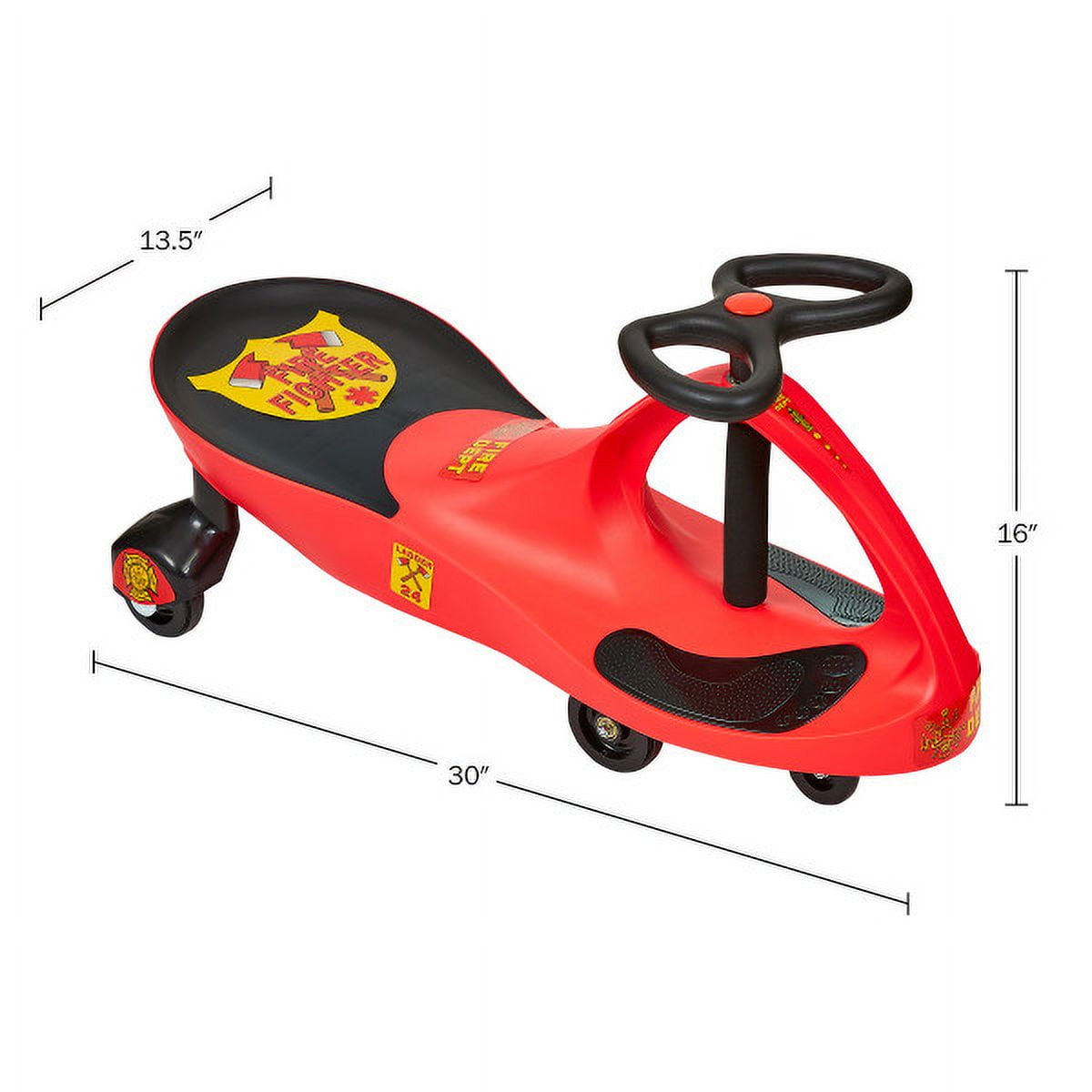Lil’ Rider Firetruck Wiggle Car for Ages 3 and Up - Twist, Wiggle, and Go