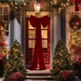 thumbnail image 5 of Extra Large Christmas Front Door Bow Decorations 27 x 78 Inch Giant Velvet Christmas Tree Topper Bow with Long Streamers Wreath Wall Decor for Home Xmas Room Holiday Porch(Burgundy), 5 of 6