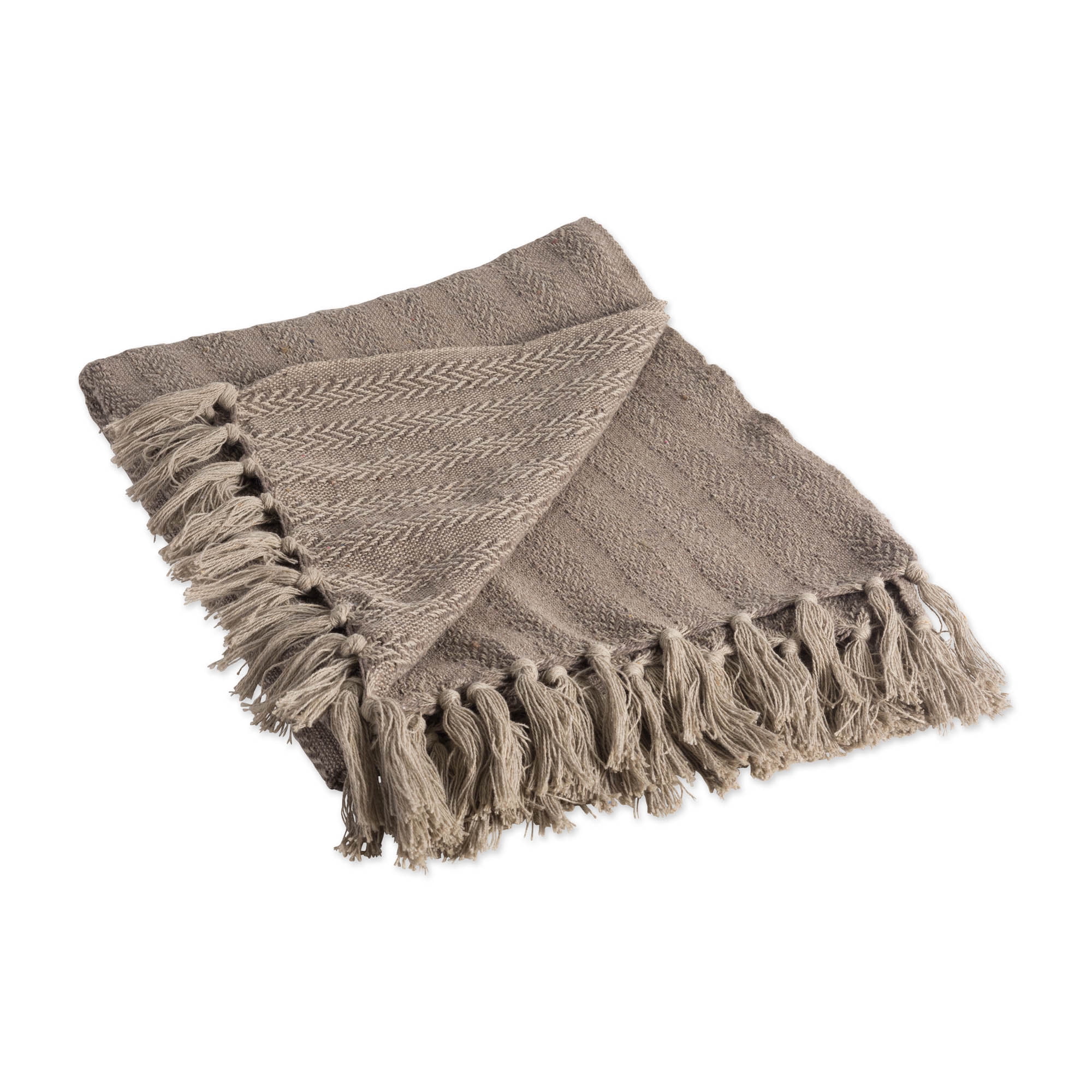 DII Rustic Farmhouse Cotton Textured Blanket Throw with Fringe For