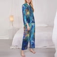 thumbnail image 3 of Fotbe Colorful Winged Dolphin Conjunto de Pijama de Manga Larga para Mujer con Estampado, Ropa de Dormir de 2 Piezas, Conjunto de Casa Suave y Cómodo con Bolsillos-XX-Large, 3 of 7