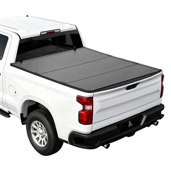 VEVOR Hard Tri-Fold Truck Bed Tonneau Cover, Compatible with 2007-2025 Chevy Silverado/GMC Sierra 1500 5.8 ft (69.3 in) Short Box (No CarbonPro Bed), Waterproof Fiberglass Folding Truck Tonneau Cover