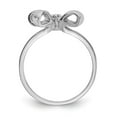 thumbnail image 2 of 14K White Gold Ring Band Themed 2 mm Polished .02ct. Diamond Bow Mounting, Size 6, 2 of 3