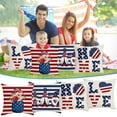 thumbnail image 2 of Chmadoxn Fourth of July Decorations 4PC Independence Day Print PillowCase Linen Sofa Cushion Cover Home Decor Cushion Cover Family Pillowcase, 2 of 9