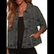 thumbnail image 3 of Chaqueta Vaquera Holgada Estilo Boyfriend para Mujer Gris XL, 3 of 9