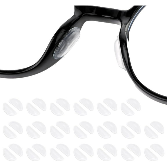 RUseeN Eyeglass Nose Pads, Soft Silicone Anti-Slip Adhesive Air Chamber Glasses Nose Pads, 3.5mm Heighten Nose Pads for Plastic Frames, 20 Pairs (Clear)