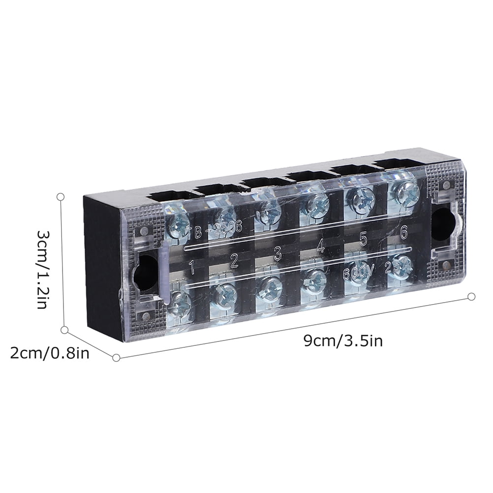 ELAYARD 10Pcs Assorted Color Insulated Barrier p Double Row Screw Terminal Block for Industry