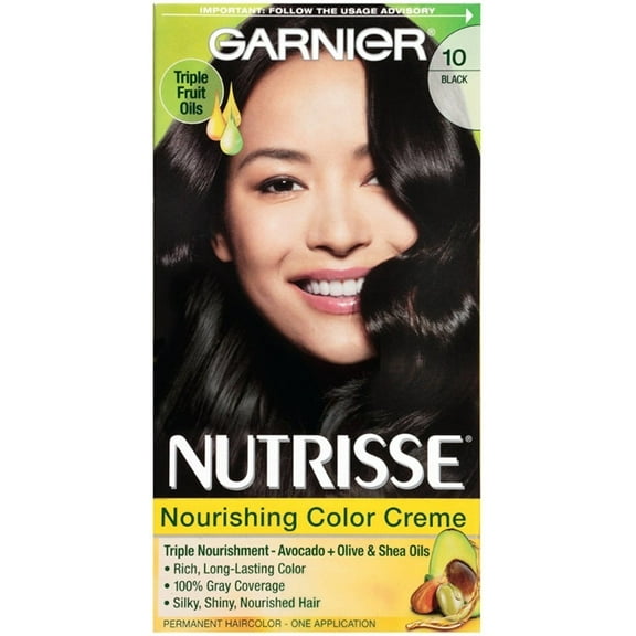 Garnier Nutrisse Haircolor Creme, Black [10] 1 ea