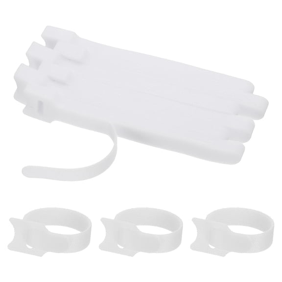 6 Inch Reusable Cable Ties, 60 Pcs Adjustable Hook and Loop Fastening Cord Organizer White