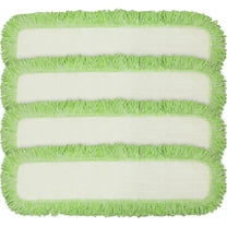 CleanAide Commercial Microfiber Dry Mop Pad Refill 24 In Green 4 Pack