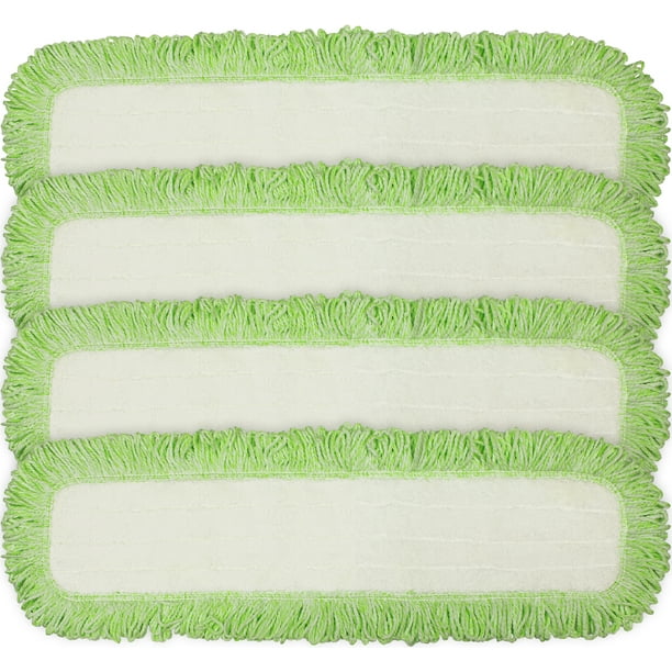 CleanAide® Commercial Microfiber Dry Mop Pad Refill 24 In Green 4 Pack