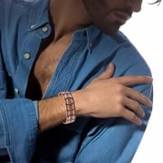 Mens Copper Bracelet,3X Strength 99.99% Pure Copper Magnetic Bracelets with Magnets,Adjustable Length with Sizing Tool