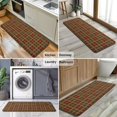 thumbnail image 6 of Brown Red Yellow Plaid Checkered Pattern Kitchen Rug Mat,Kitchen Runner Rugs Non Skid Washable,Decorative Kitchen Floor Mats for Kitchen,Sink,Laundry,17"x47.2", 6 of 7