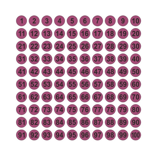 Pack of 100 Consecutive Number Stickers Long-term Use Classification Inventory Storage Handmade Organizing Supplies Decals black on purple type 3