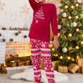 thumbnail image 1 of Vestido Rojo Para Padres E Hijos Conjunto de pijama familiar de 2 piezas Conjunto de ropa de dormir de estilo navideño con estampado de árbol informal Cgtredaw Niño Rojo 2-3T 3T para Niño, 1 of 8