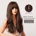 thumbnail image 2 of Brown Wigs 24" Long Synthetic Wig with High Density  Headline Heat Permanent Hair Wigs for Women, 2 of 6