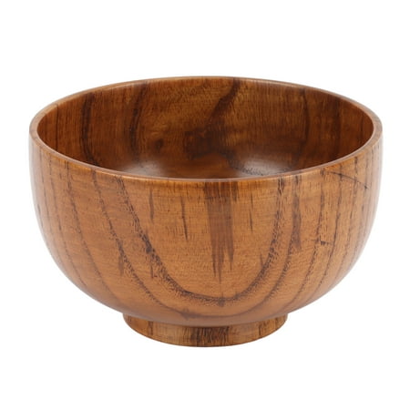 

Wood Soup Bowl Unique Texture Exquisite Smoothly Round Wooden Bowl for Rice Noodle Salad Fruit