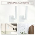 thumbnail image 4 of Ganchos para sombreros de béisbol, colgador adhesivo para organizador de sombreros, estante para gorras de pared, para vestidor de dormitorio, color blanco, 2 uds., 4 of 7