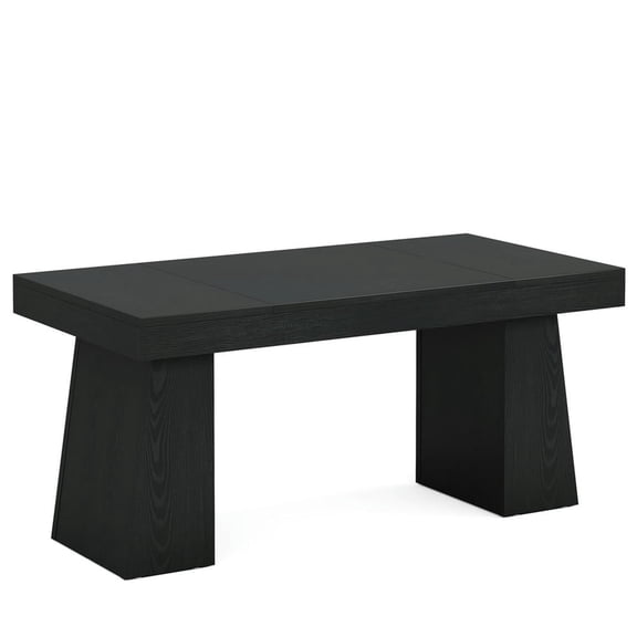 Demi Bonn 55" Wood Executive Computer Desk, Modern Duty Study Writing Gaming Table for Home Office, Rectangle Workstation, Black