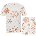 thumbnail image 3 of Conjunto de blusa y pantalones de manga corta con estampado 3D de camiseta de cuello redondo de Navidad informal para hombres Pompotops  oipoqjl35898, 3 of 8